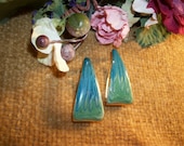 1980s Fashion, Hoop Earrings, Green Earrings, Blue Earrings, Artistic, Geometric Jewelry, Triangle Earrings, St Patricks Day
