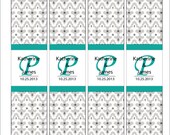 Wedding Sparkler Holder - Damask- Custom Color - Printable PDF