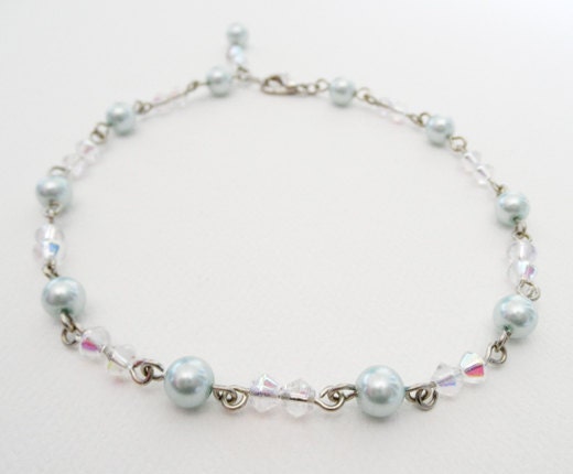 Baby Blue Pearl Anklet