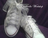 Converse  sneaker handmade Lace and crystal decoration bridal shoes
