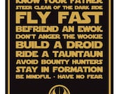 Star Wars Inspired Quotes, Digital Art Print 14x11