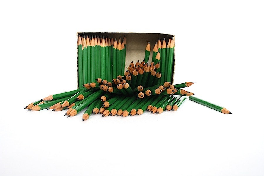 Golf Pencils Vintage Office Supplies Green No. 2 Pencils Mini Miniature