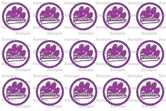 Panther Themed -- 1 inch circle 4x6 Digital Bottle Cap Collage -- INSTANT DOWNLOAD Il_570xn