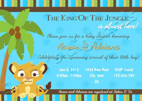 Baby Lion King Shower Invitation