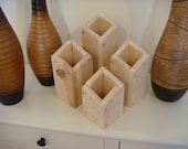 Flower vases, plant pot, garden planter, Wood, SALE PRICE, Set of 4, Tabletop, Cedar Wood, Several sizes available. "Quatro"