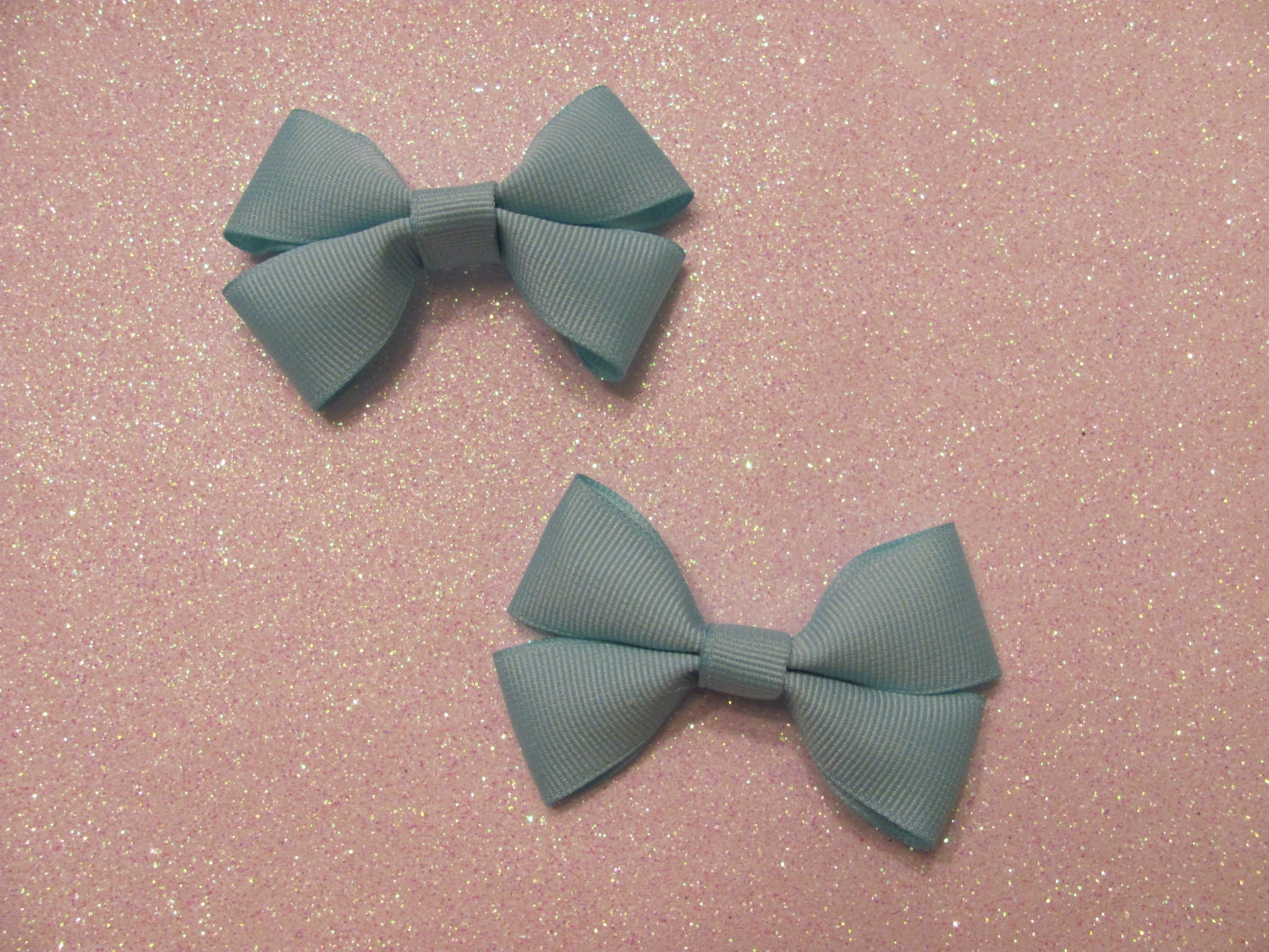 Set of  Two Small Solid Color Hair Bows