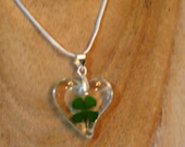 Four Leaf Clover Resin Shamrock Necklace 4 Leaf Clover Irish Green Good Luck Charm Pendant Lucky Green Clover Luck Of The Irish
