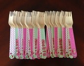 24 Wooden Forks or Spoons- Strawberry Shortcake Il_170x135