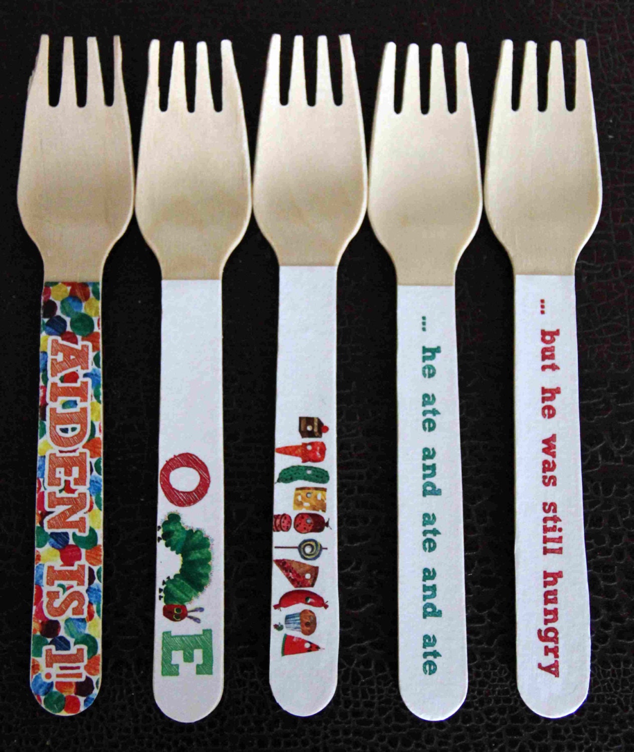 24 Wooden Forks or Spoons- Hungry Caterpillar Il_570xn