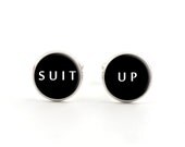 Cufflinks for Men - Mens Fashion - Anniversary Gifts For Boyfriend - Suit Up Quote - Gift Bag Included
