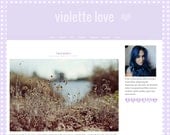 Violette Love Blogger Template INSTANT DOWNLOAD