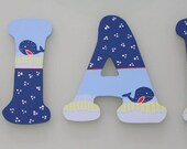 Whale Nursery Wood letters Baby boy Jackson nursery bedding Pottery barn kids bedding