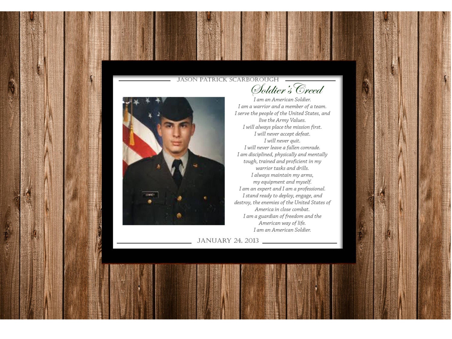 Custom Army Soldiers Creed Military Print Art by KayBee Studios on Etsy