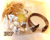 Peridot Jasper, DIY BoHo,Italian White Onyx, Lepidolite Pebbles, Brown Portoro Marble, Bohemian Bangle Bracelet Jewelry DIY Kit