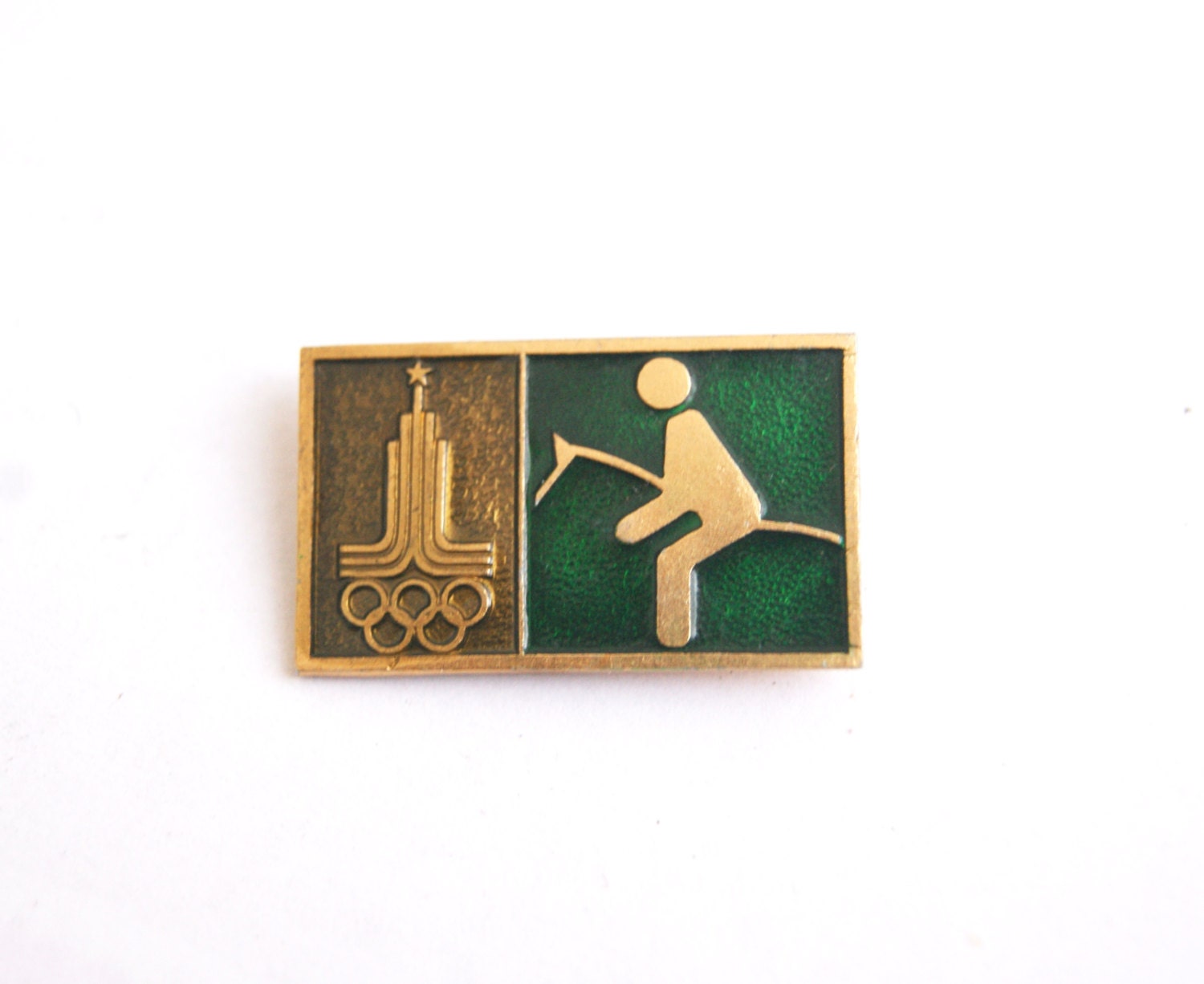 Vintage Russia USSR  Olympic Games, Pin riding, Badge from Soviet