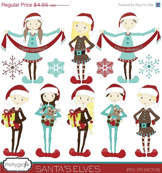 60% OFF Save big christmas elves clipart commercial use, vector graphics, digital clip art, digital images - PGCLPK418 Il_170x135