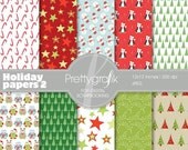 40% OFF Christmas digital scrapbook papers, scrapbook pages, digital paper pack, commercial use - PGPSPK560 Il_170x135