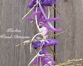 Room decoration "purple nature", purple, nature, OOAK, wood, Waldorf, Brazil, felt, sheepswool, organic, eco friendly, size 35.4 x 7.9 inch
