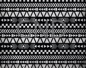 Black and White Tribal Art Print - Animal - Southwestern - Aztec - Native American