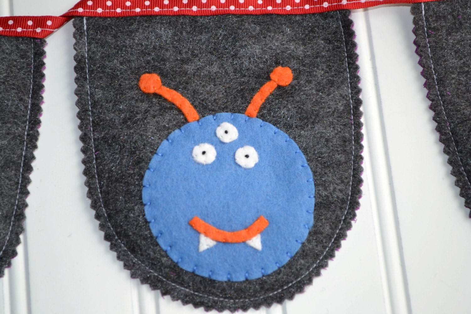 Monster Party Banner / Bunting / Garland - Wool Felt Monster Bunting