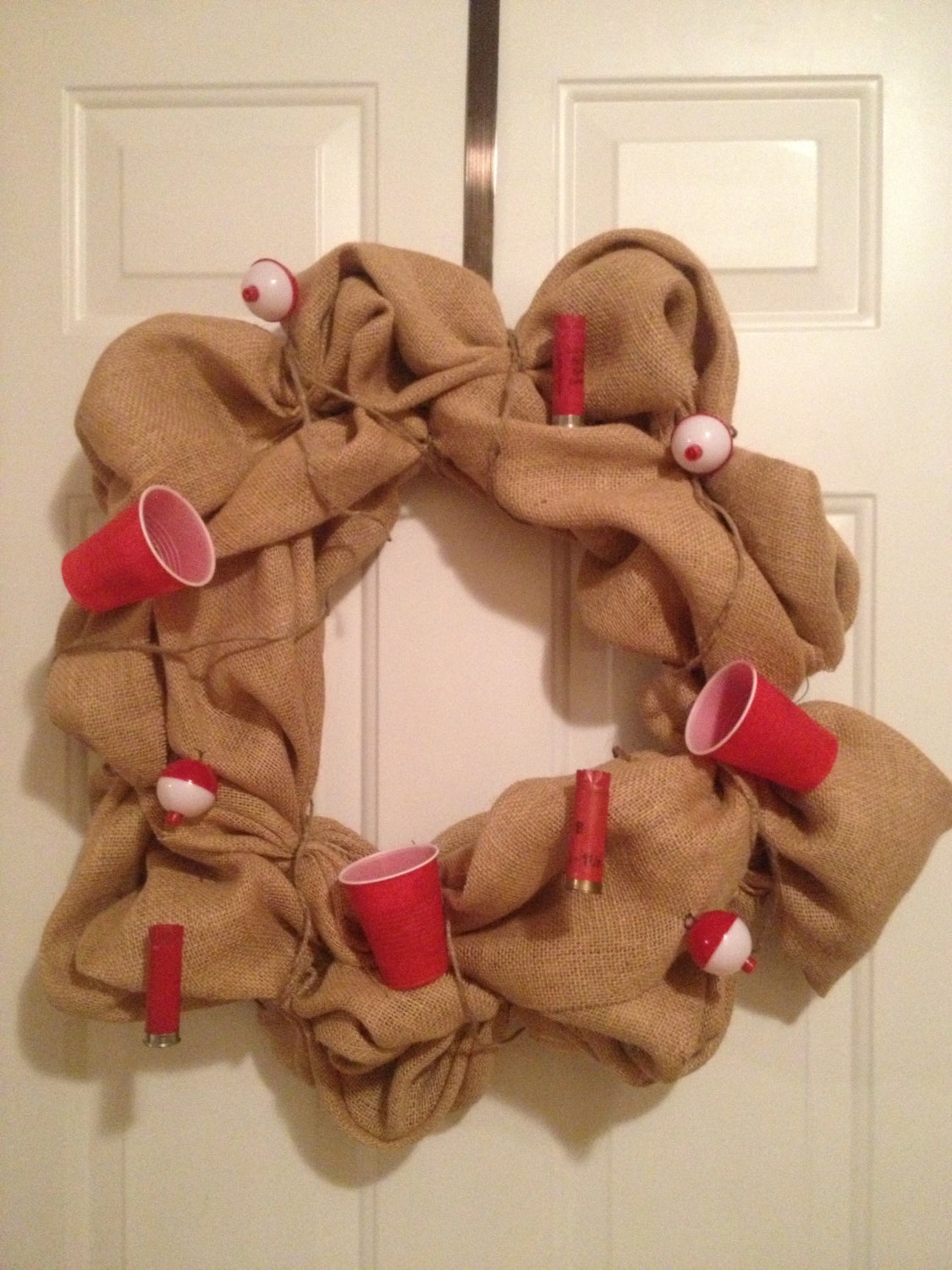 Redneck Wreath, Red solo cup wreath, hunting wreath, Fishing Wreath, Country Wreath, Father's Day, men gift , redneck 