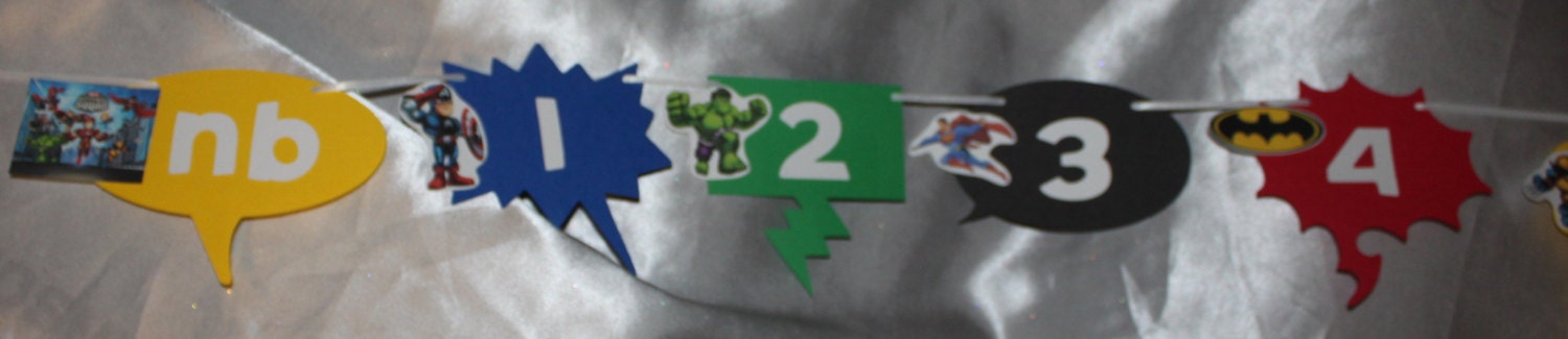 Super Hero Inspired 12 month banner or Name Banner Il_170x135