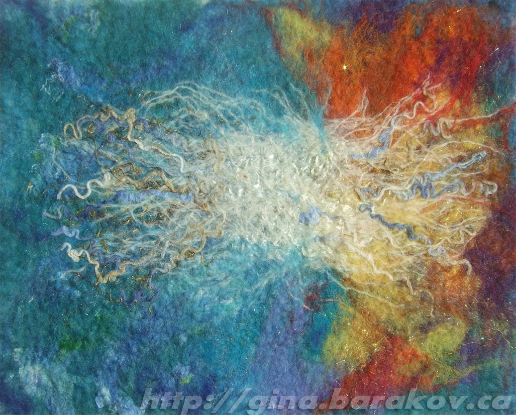 The Sound of Music - Abstract Wool Painting, Wall Hanging, Fiber Art