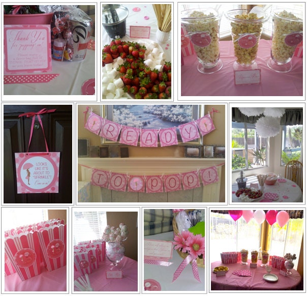 Ready to Pop Pink Baby Shower Printable Decoration Extra Food Label ADD-ON in PDF Format Il_570xn