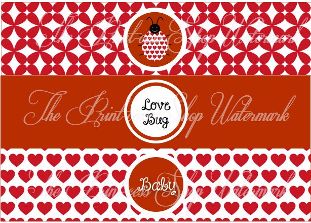 INSTANT DOWNLOAD - Valentines Baby Shower Printable - Love Bug Baby Shower Decoration Pack Printable - in PDF Format Il_570xn