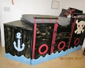 Pirate Ship Bed- Twin bed with storage and play area