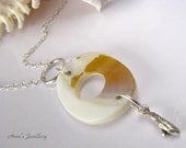 Shell Necklace, Sterling Silver Jewelry, Shell Pendant, Wire Wrapped  Handmade Necklace, Summer Fashion