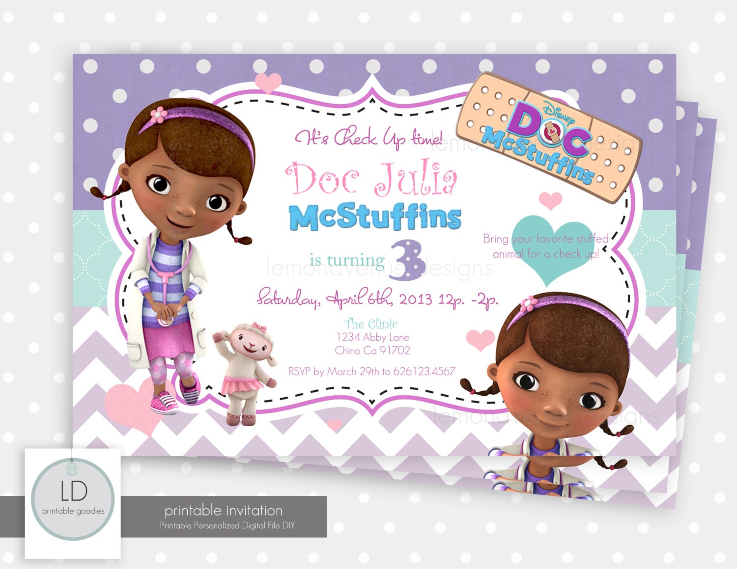 Doc McStuffins Invitation Il_570xn