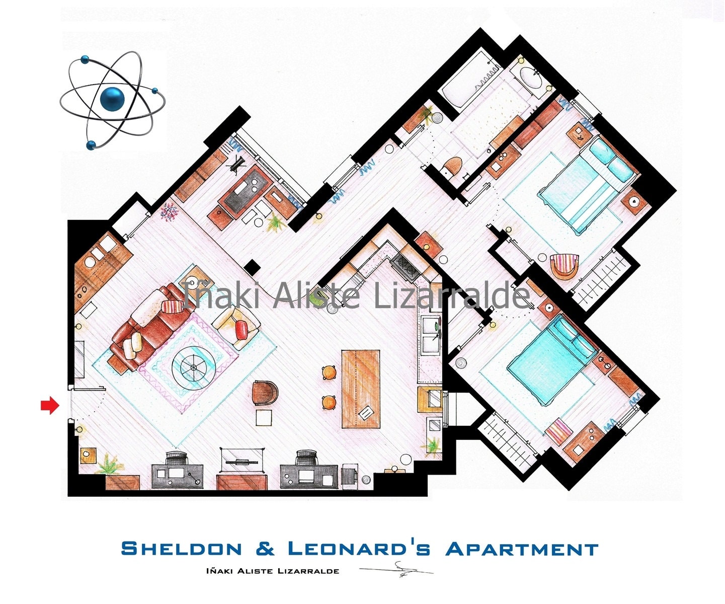 Sheldon and Leonard's apartment from "TBBT" - Medium