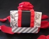 Birthday gift box - Anniversary - gift box - handmade - paper - wedding - rose - red, cream & black