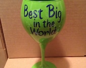 Sorority big sis wine glass