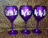 Sorority big little wine glass