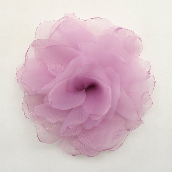 Purple 10cm Chiffon Flower Motif for Corsage Brooch Headband Wedding Bridal Hair Accessories Hat Hair Clips Handmade Annielov Flower 16