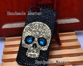 Steampunk Gothic Style iPhone 5 / iPhone 4s / iPhone 4 / iPod Touch 5 4 Case Antique Bronze Skull Head Bling Black Rhinestone Diamond Cover
