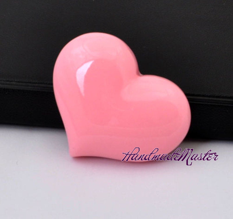 5pcs About 1.97 inches Optional Pink Red Rose Black Resin Love Heart Cabochon DIY Cell Phone Case Jewelry Supplies Accessories Findings