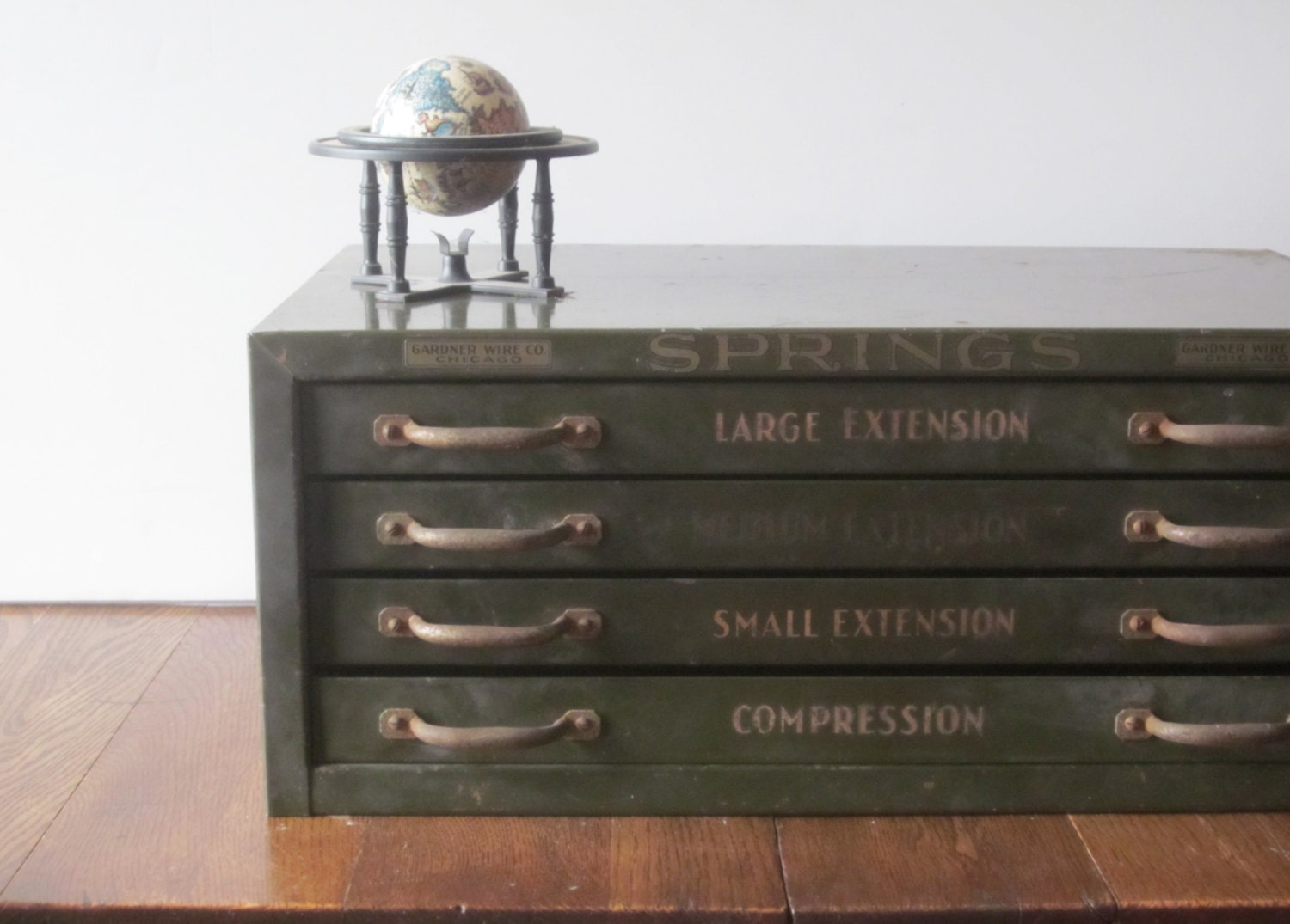 Vintage Metal Industrial Spring Box Cabinet File Industrial Decor