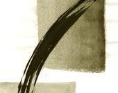 Original abstract art ink drawing on paper A4 - cascade/water/stones-Ink dark, ink wash, contemporany art, modern art, gestual, grey, gray