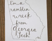 Georgia: I'm a Ramblin' Wreck Georgia Tech Print