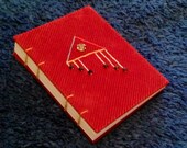 Blank RED CORDUROY Journal with Triangle BEADING and Embroidery 