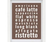 Coffee Wall Art, Typography Art Print, Brown Home Decor, Kitchen Art, Coffee Lover, 8 x 10 Print