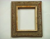 8x10 Early Homestead Beadboard, Reclaimed Wood Frame- Gray with chippy white overlay,  One-of-a-kind