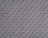 Gray Minky Fabric - Charcoal Gray Dot MInky - Fat Half 30" x  36"