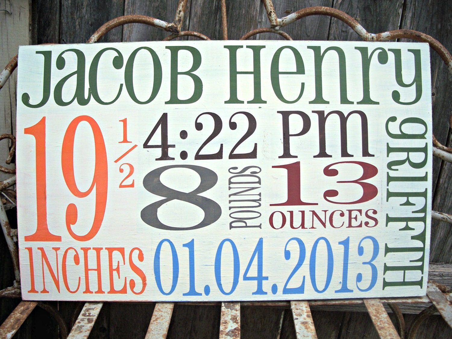 BABY Boy Birth Announcement - personalized Nursery Subway Art - Birth Facts Castle Inn Designs wood sign