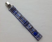 Pacifier Soothie Clip - Blue/Navy Plaid - Newborn/Infant/Baby Pacifier clip, Soothie,MAM,Nuk,Avent Boy/Girl