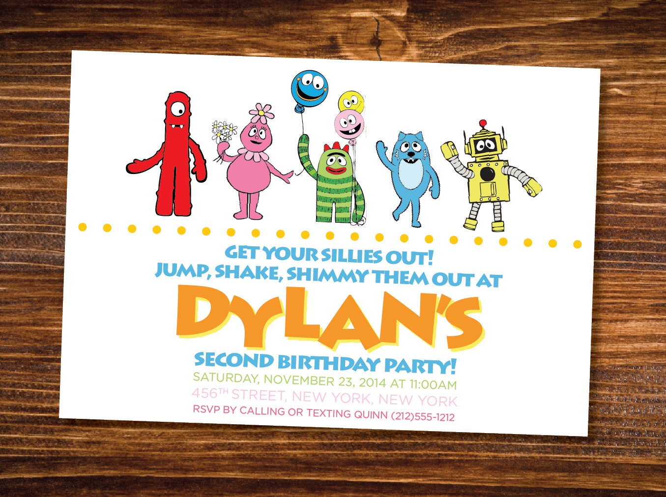 Yo Gabba Gabba Invitation Inspired by YGG Customized Printable Birthday Invitation
