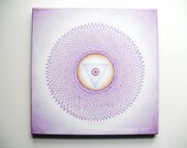 Crown Chakra Painting, yoga art, spiritual art, healing art, Sahasrara, seventh chakra, 11.5" x 11.5", mandala, sacred geometry
